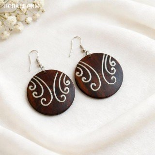 Handcrafted Painting Wood Earrings Best Quality